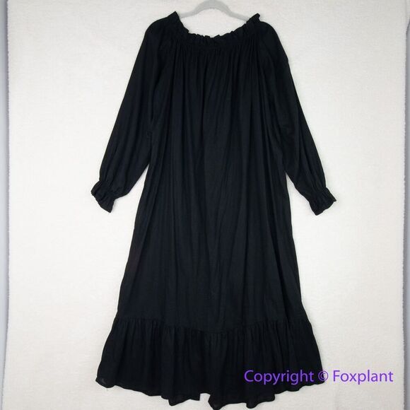 New! Eloquii black Linen Maxi Day Dress, size 14/16 - Picture 11 of 16